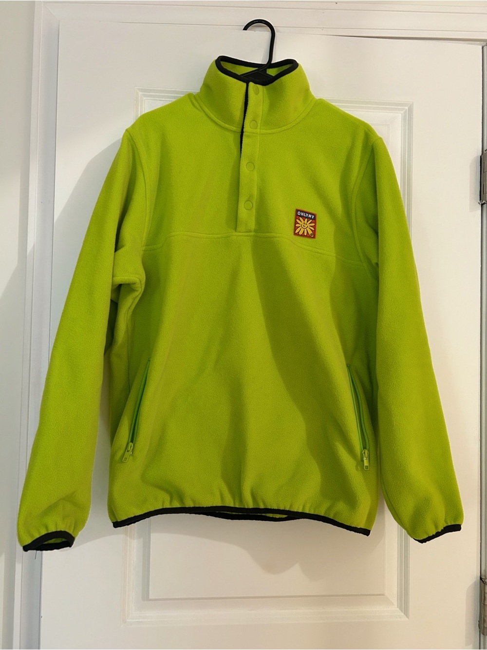 Only NY Flower Pullover Fleece in Lime Green